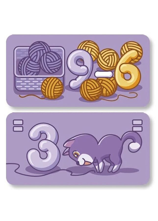 Настільна навчальна гра Муркітливе віднімання 360081, 63 картки Мальви (302384606)