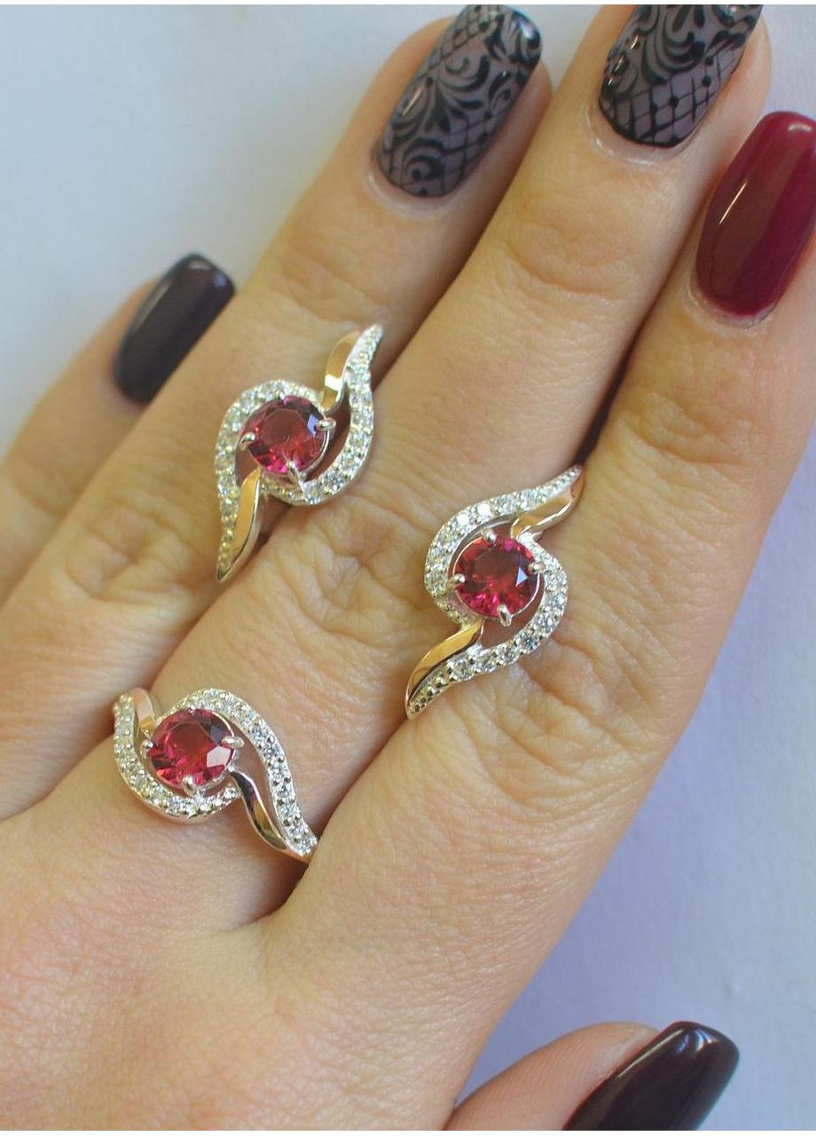 Серебряный набор с золотыми пластинами Silver Style (367268337)