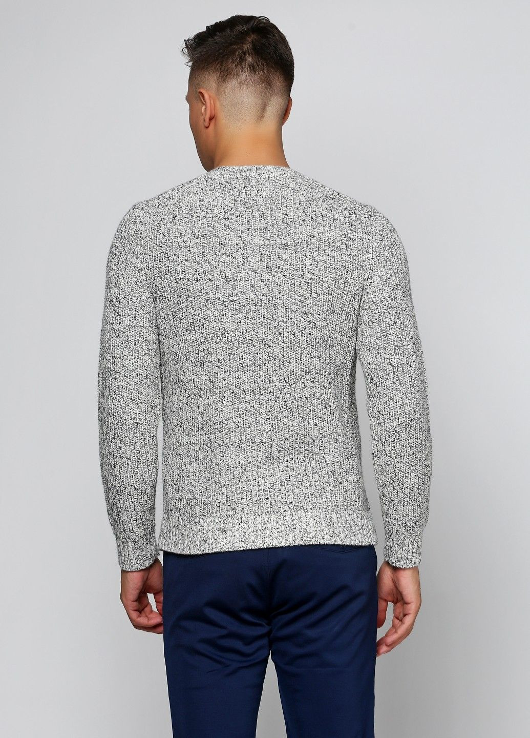 Светло-серый демисезонный свитер мужской - свитер af5703m Abercrombie & Fitch