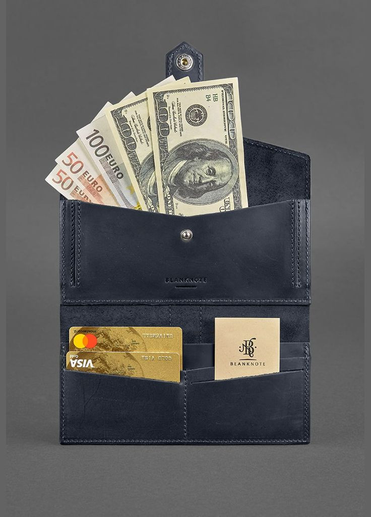 Шкіряне портмоне 3.0 синє Crazy Horse (A-026106) BlankNote (328444852)