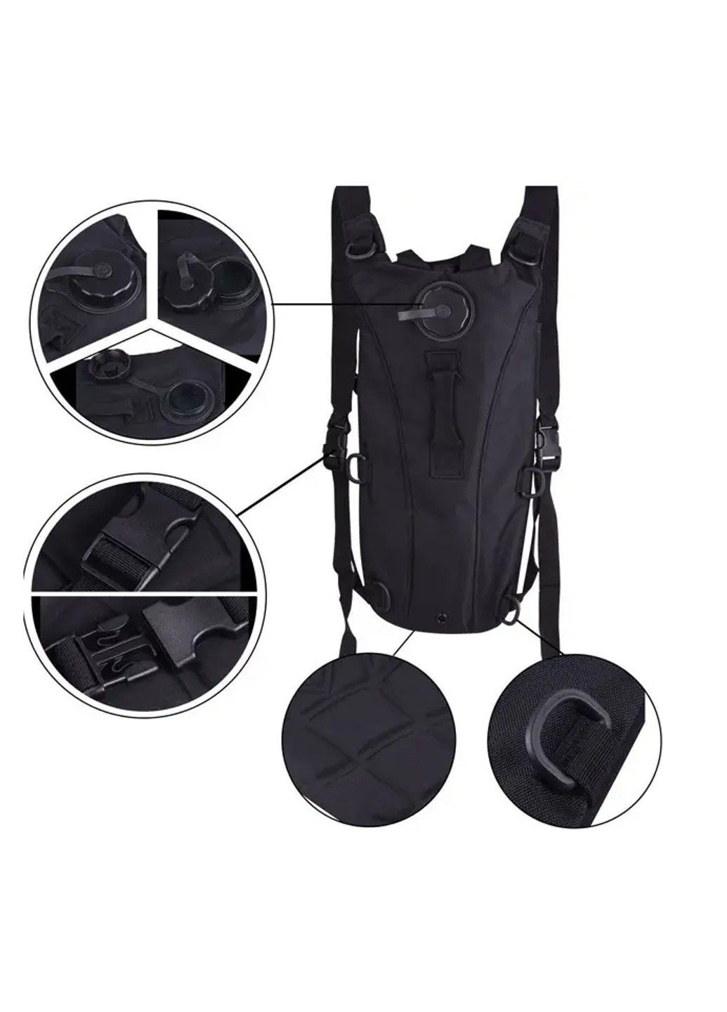 Тактическая питьевая система гидратор KMS (гидропак + рюкзак) Черный No Brand (332634537)