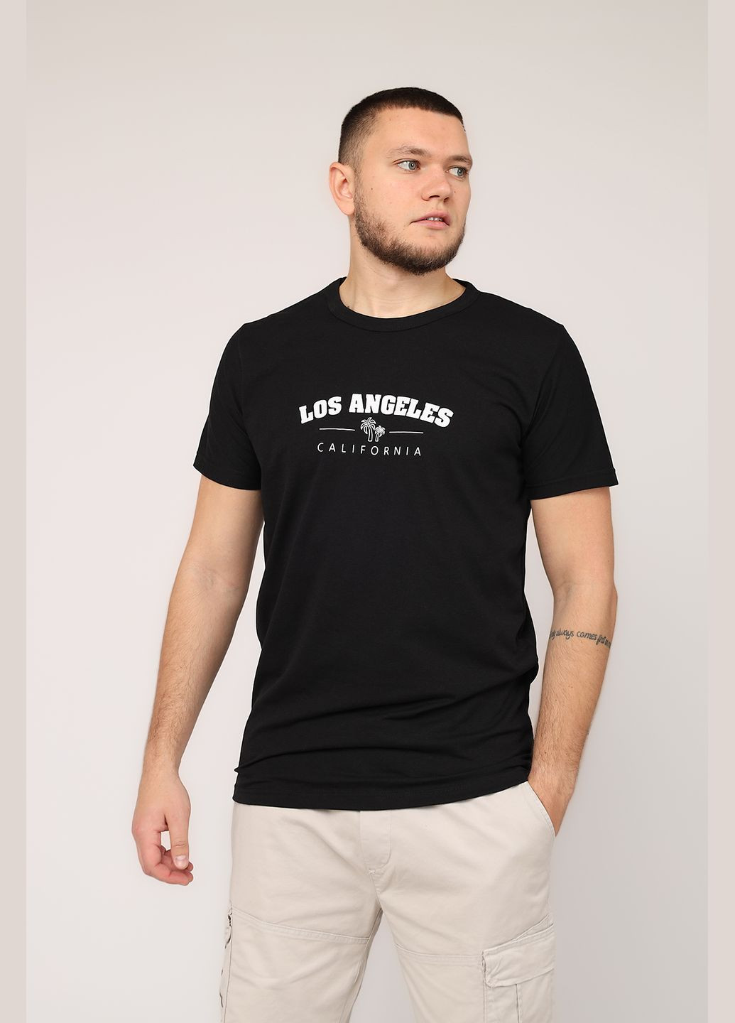 Черная футболка с коротким рукавом мужская цвет черный cb-00273170 Yuki