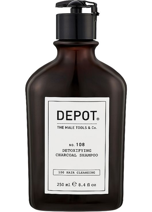 Шампунь для глубокой очистки с древесным углем Hair Cleansings 108 Detoxifying Charcoal Shampoo 1000ml. Depot (368640959)