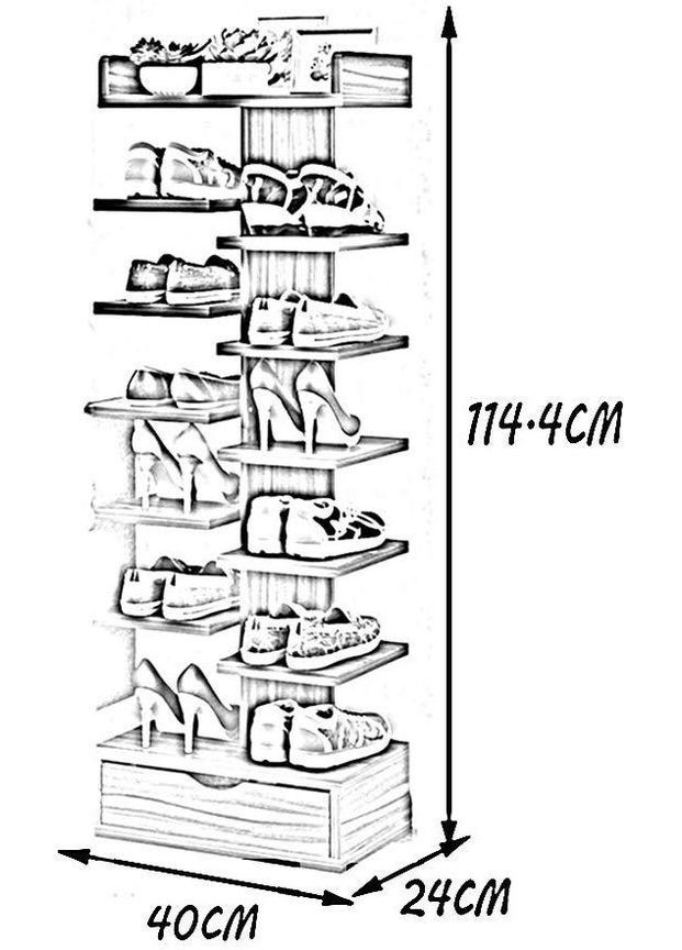 Полиця для взуття з дерева Ірхель 12 савоярді (ПДО-127415) No Brand (327865266)