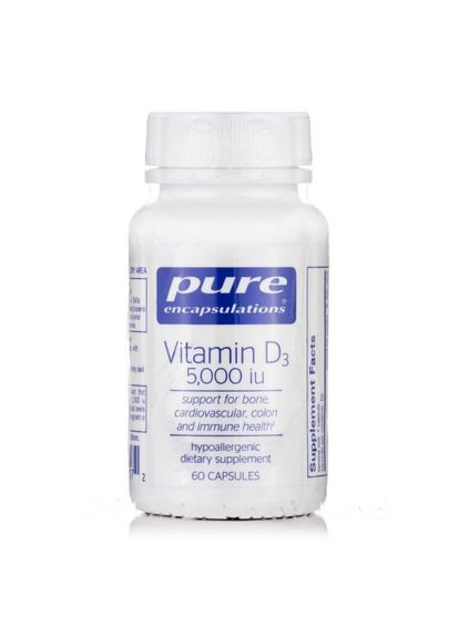 Вітамін D3, Vitamin D3,, 5,000 МО, 60 капсул (PE00817) Pure Encapsulations (266342176)