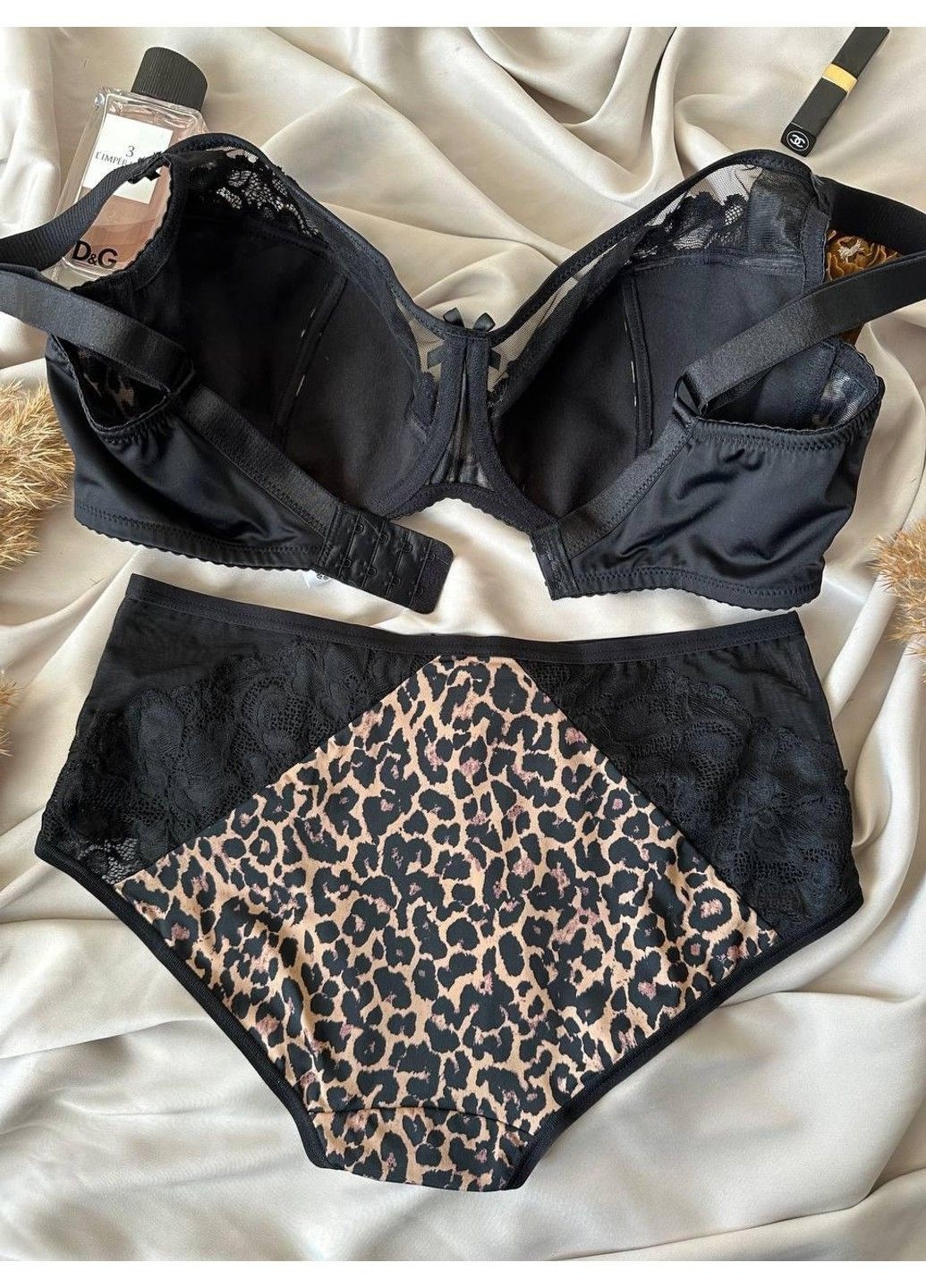 Коричневый комплект бюстгальтер с трусиками макси 11533 леопардовый Lanny Mode