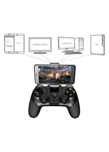 Ігровий джойстик для телефону T-6 Bluetooth Gamepad для PC/PS3/iOS/Android чорний (1756375716) Terios (335237562)