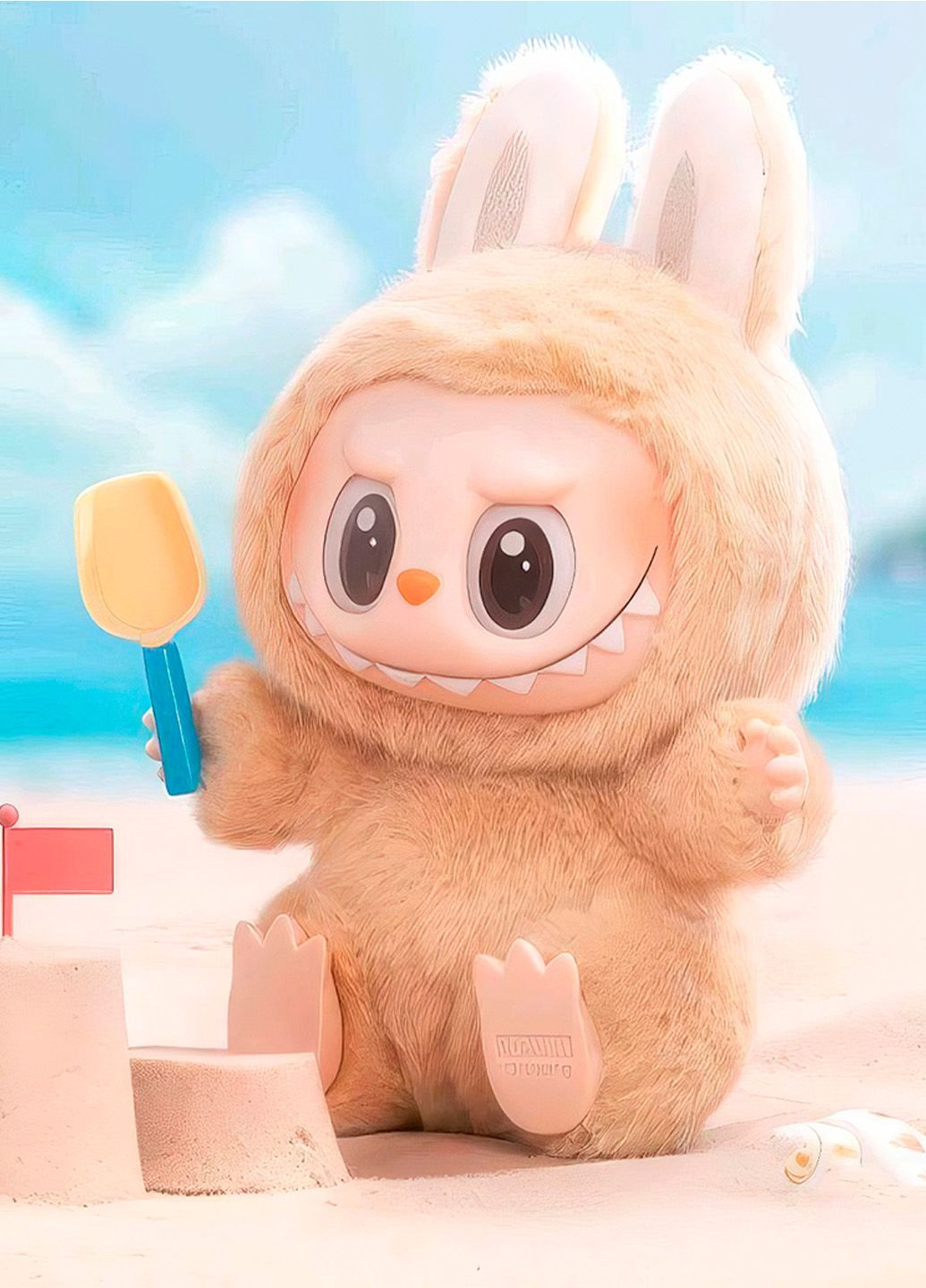 Іграшка-сюрприз Labubu плюшевий брелок у костюмі зайчика, сидячий V2 Лабубу Випадковий колір Pop Mart (339869398)