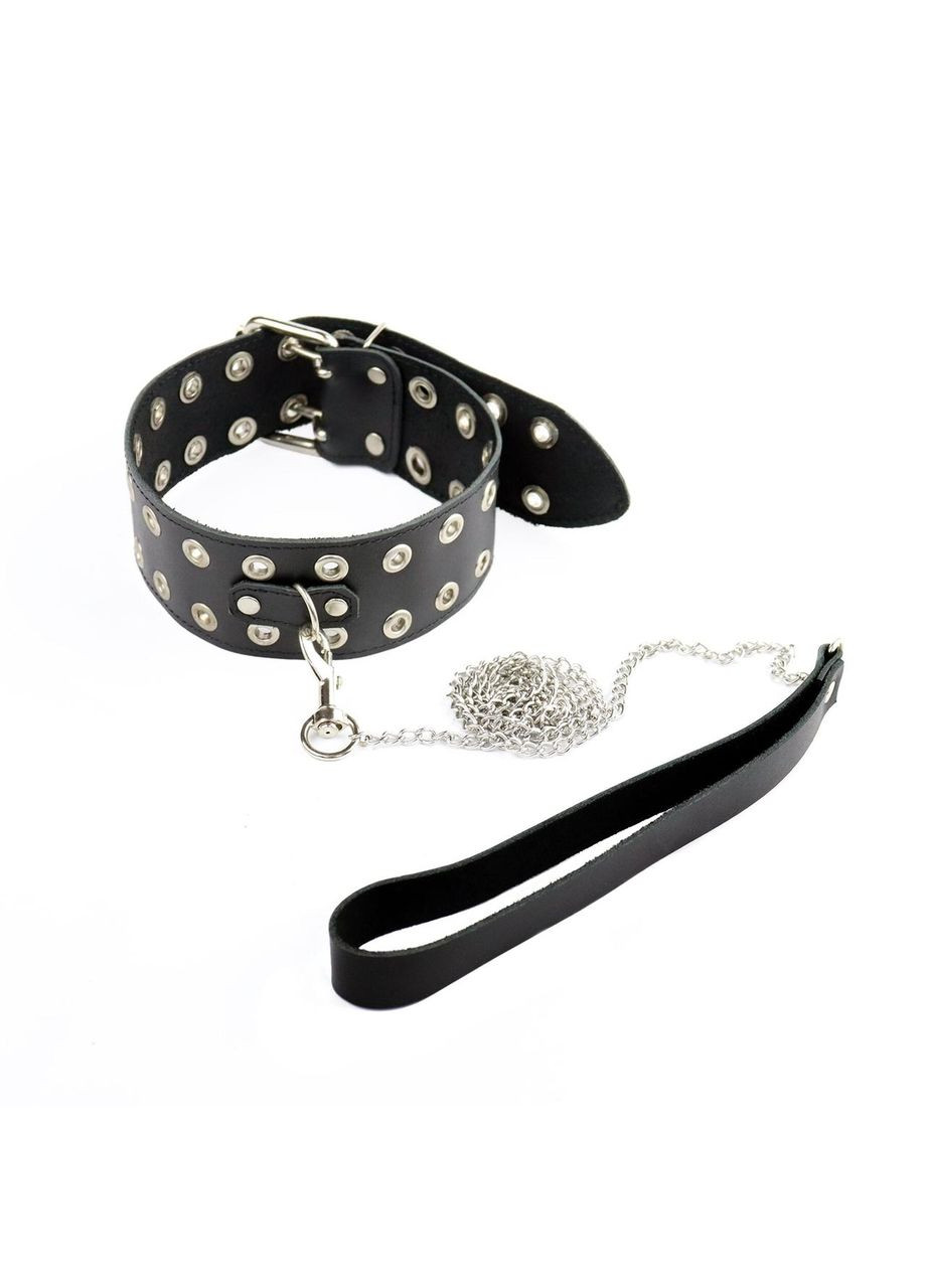 Нашийник Art of Sex - Tessa з повідцем з натуральної шкіри, колір чорний No Brand (303911534)