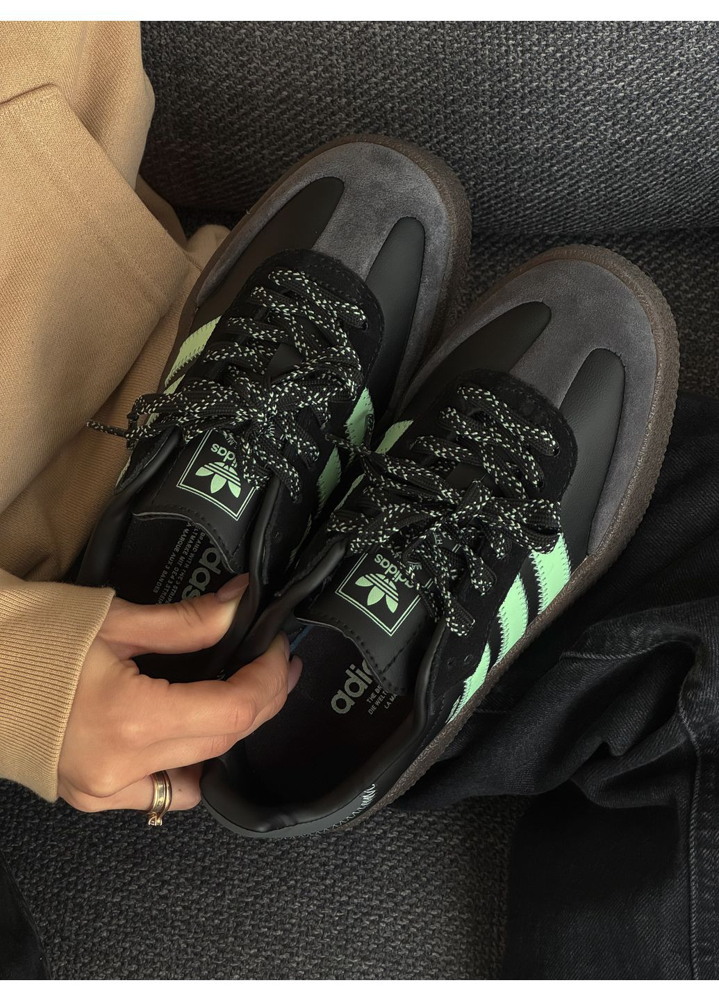 Кросівки жіночі Adidas Samba XLG Black Blue | Адідас Самба Платформ чорні No Brand чорні демісезони (350199331)