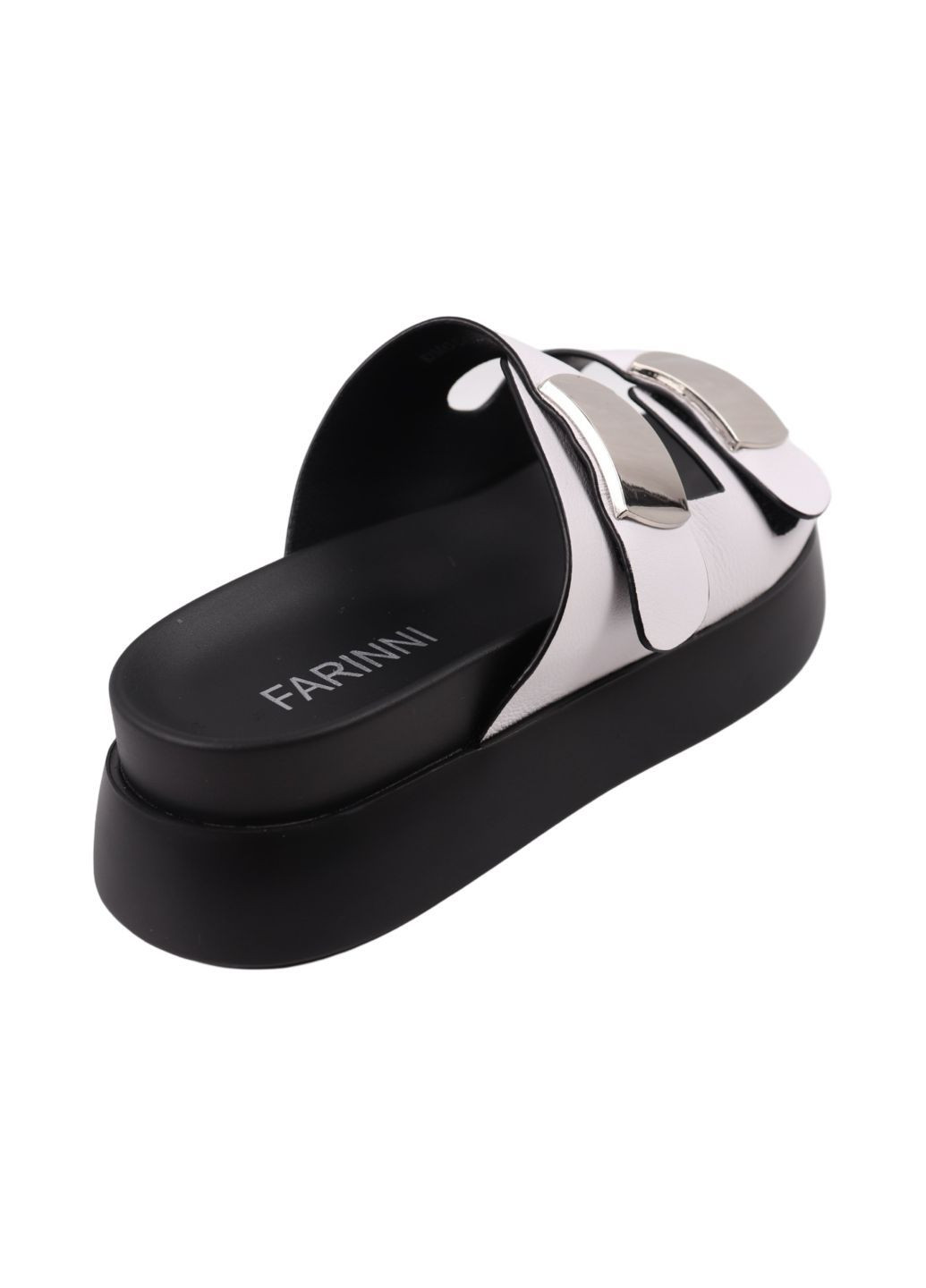 Белые шлепанцы женские белые натуральная кожа FARINNI