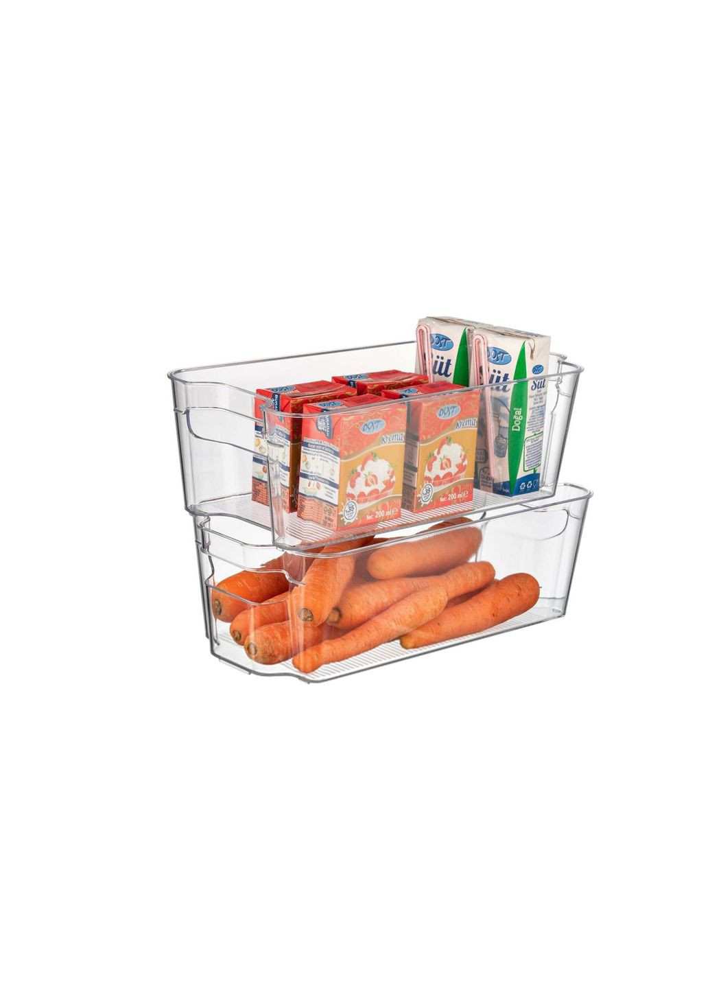 Органайзер прозрачный для полочек в холодильник акриловый с ручками No Brand (315633318)