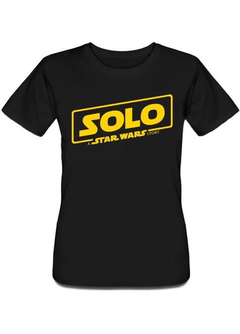 Черная летняя мужская футболка olo: a star wars story - logo yellow s Fat Cat