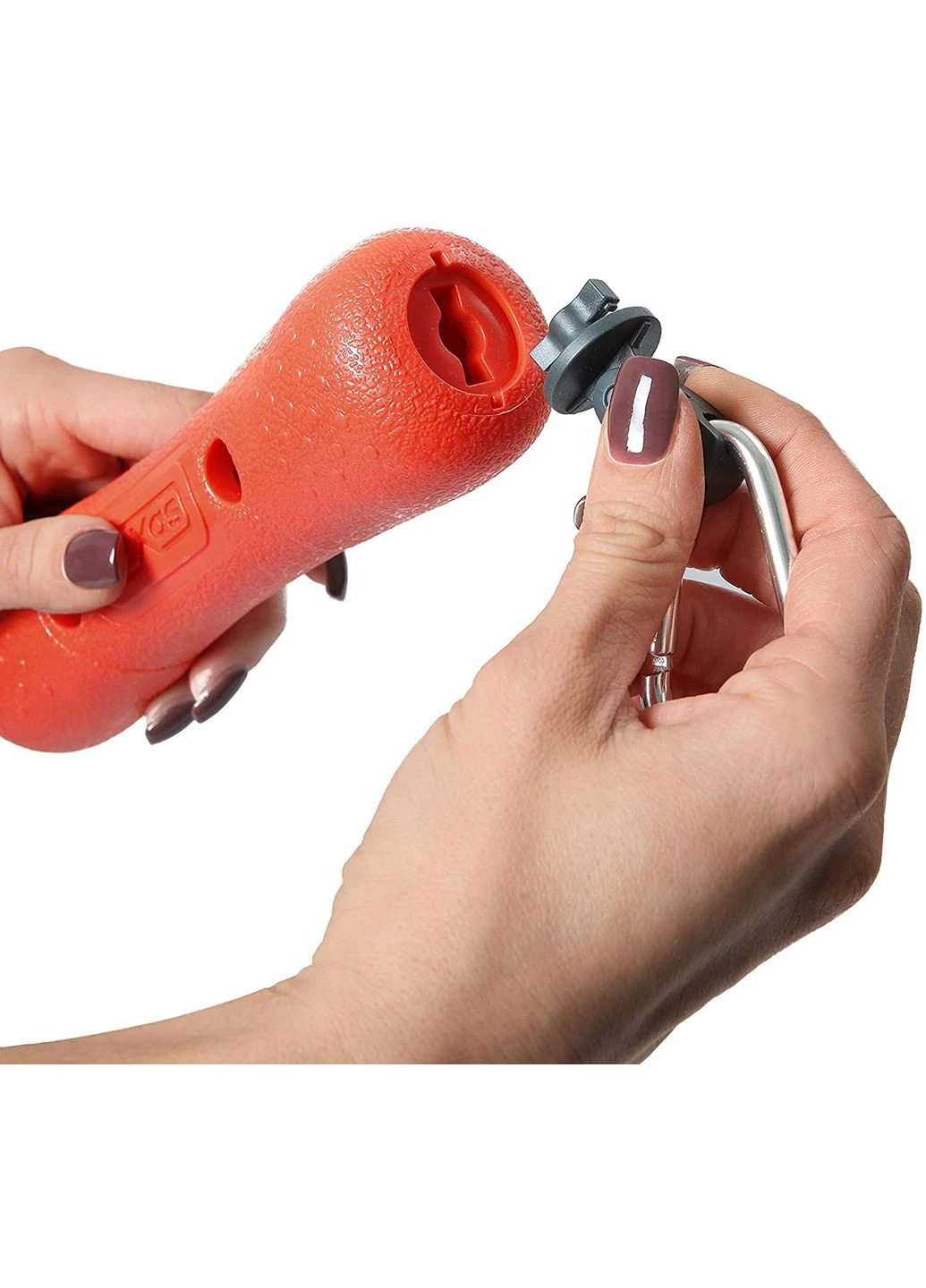 Гантель з карабіном Tumbler Offleash 21 х 6 х 6 см Помаранчева (PWT012-2027) Dexas (315332850)