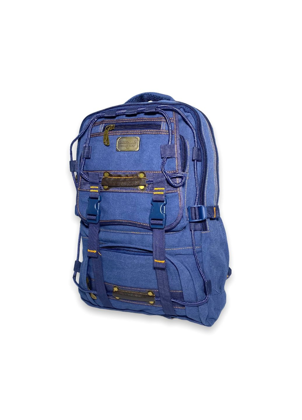 Брезентовий рюкзак 98209EP, два відділи, пʼять кишень на лицевій стороні, стяжки, розмір 50*32*17 см, синій Eagle Power (286421695)