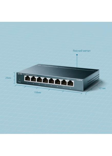 Настольный гигабитный коммутатор с 8 портами сетевой коммутатор для офиса и дома (SW206) TP-Link (361161821)