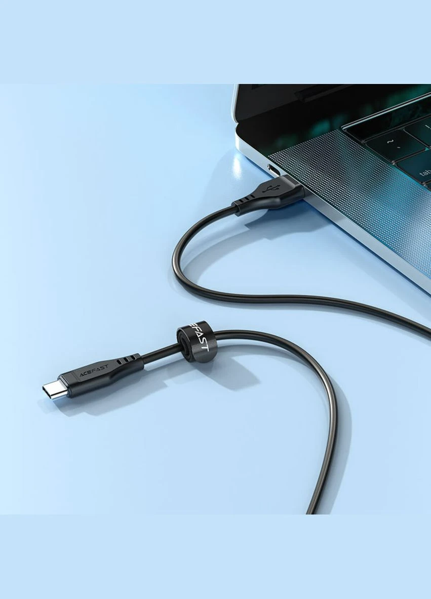 Кабель Type-C to Type-C 3A, 60W, 1.2m, TPE, TPE connectors, Black Acefast C3-03 (340279622)