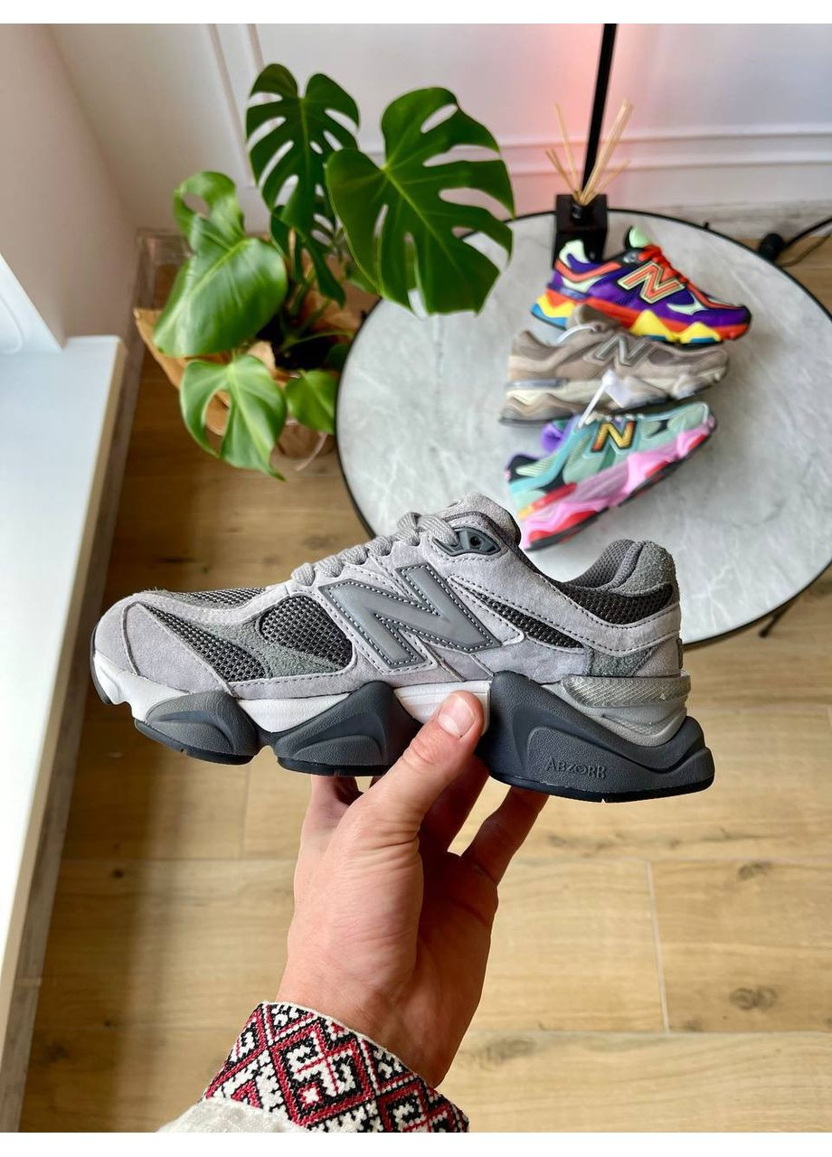 Темно-сірі Осінні кросівки чоловічі і жіночі new balance 9060 x joe freshgoods dark gray | нью беланс 9060 темно-сірі No Brand