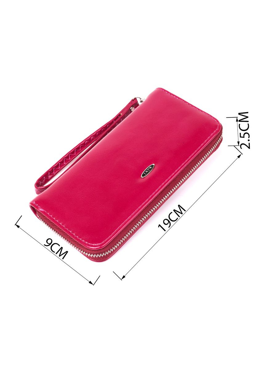 Гаманець жіночий на одну блискавку з екошкіри гладкий Малиновий 19039 KIVI (329197240)