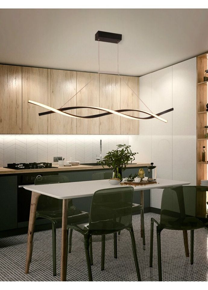 Люстра светодиодная подвесная LED светильник для квартиры на потолок лэд 27330 Черный 25-100х14х120 см. Sunnysky (324395911)