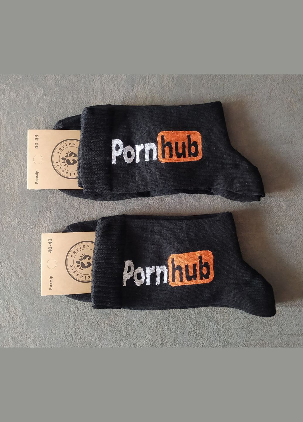 Чёрные высокие черные носки рубчик с принтом (306738455)