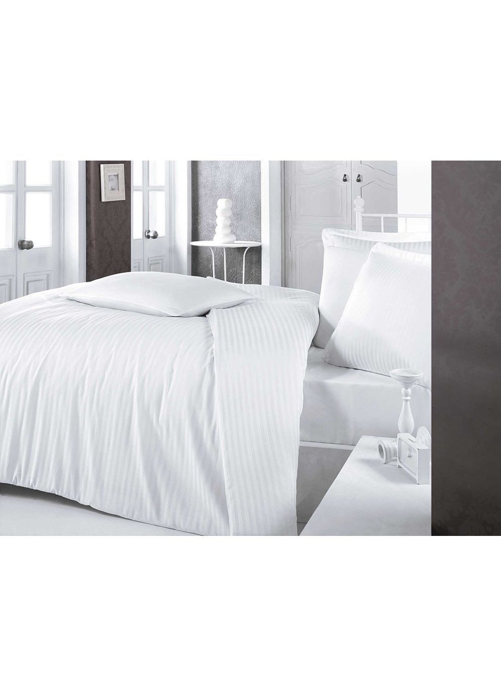 Постільна білизна beyaz страйп сатин євро Clasy (370774516)