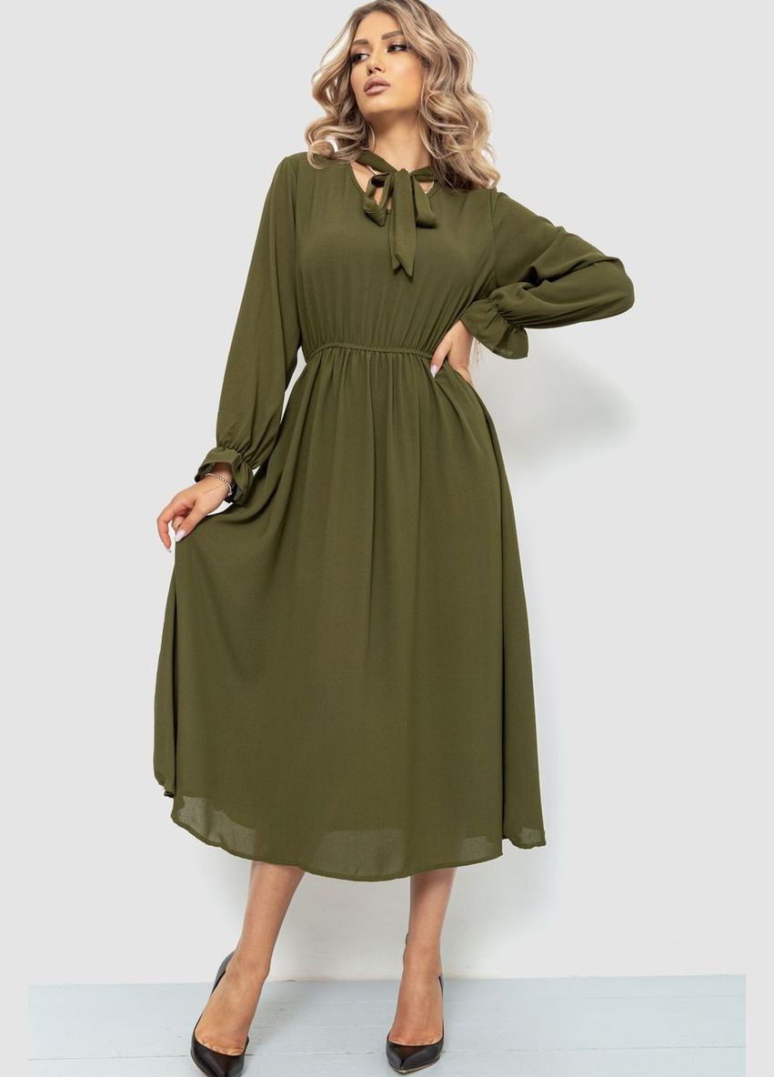 Оливковое (хаки) платье нарядное, цвет темно-коралловый, Ager
