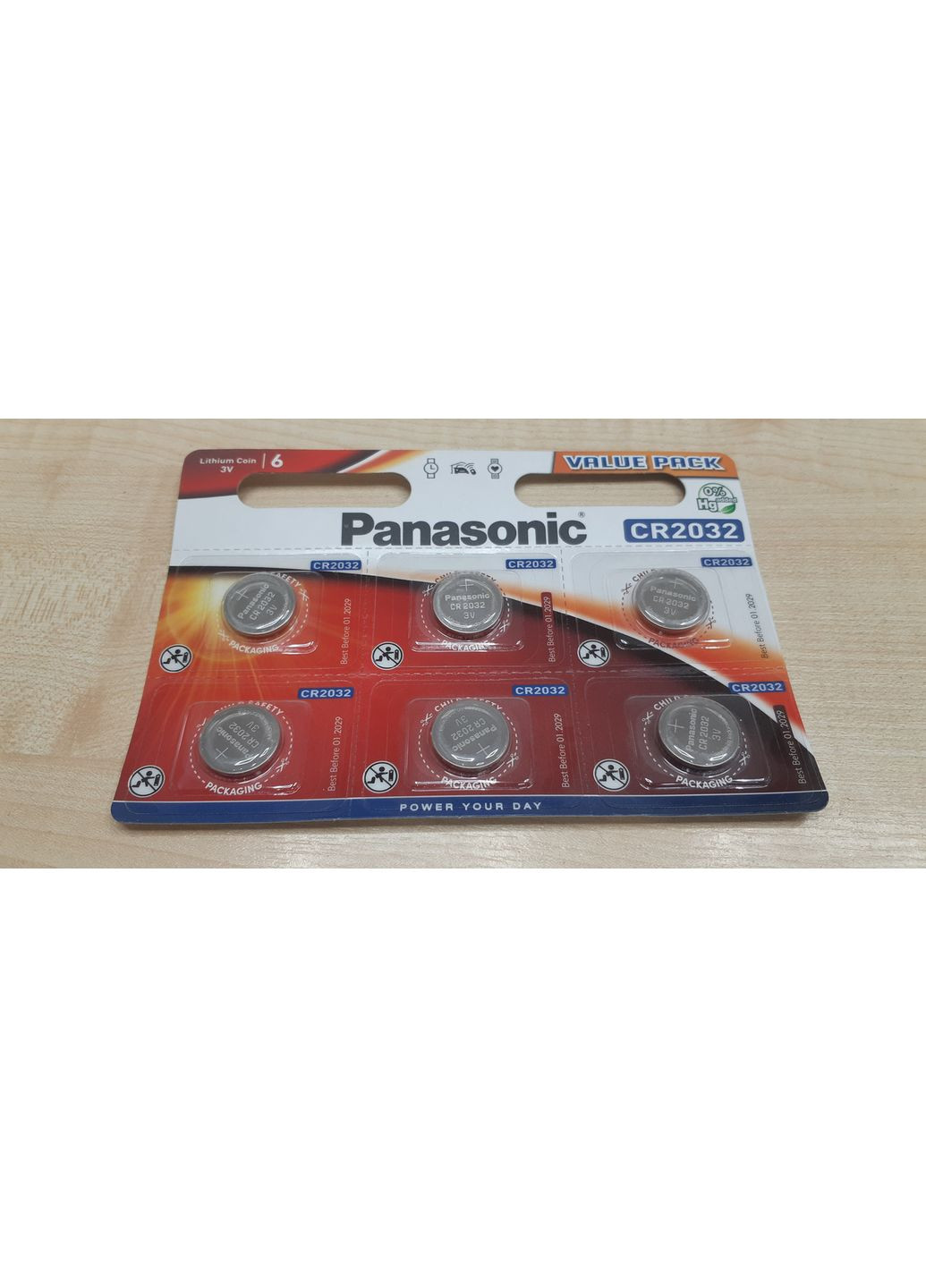 Дисковая батарейка Lithium Cell 3V CR2032 (6шт) Panasonic (370258887)