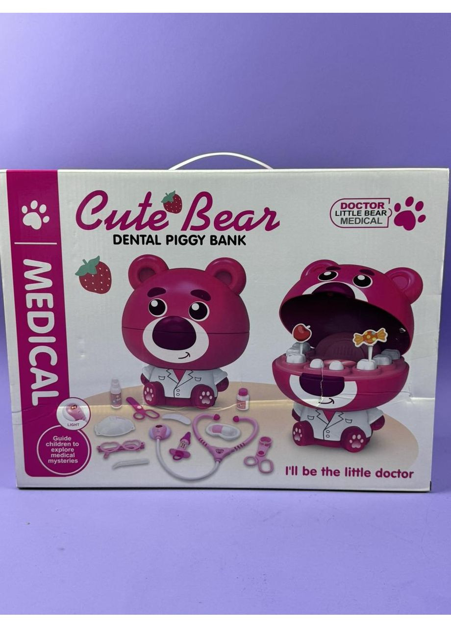 Іграшка SD 169-306 “Стоматолог”, висота ведмедика - 16 см, скарбничка, стетоскоп, підсвічування, шприц, ножиці, щипці, B kids (369502833)
