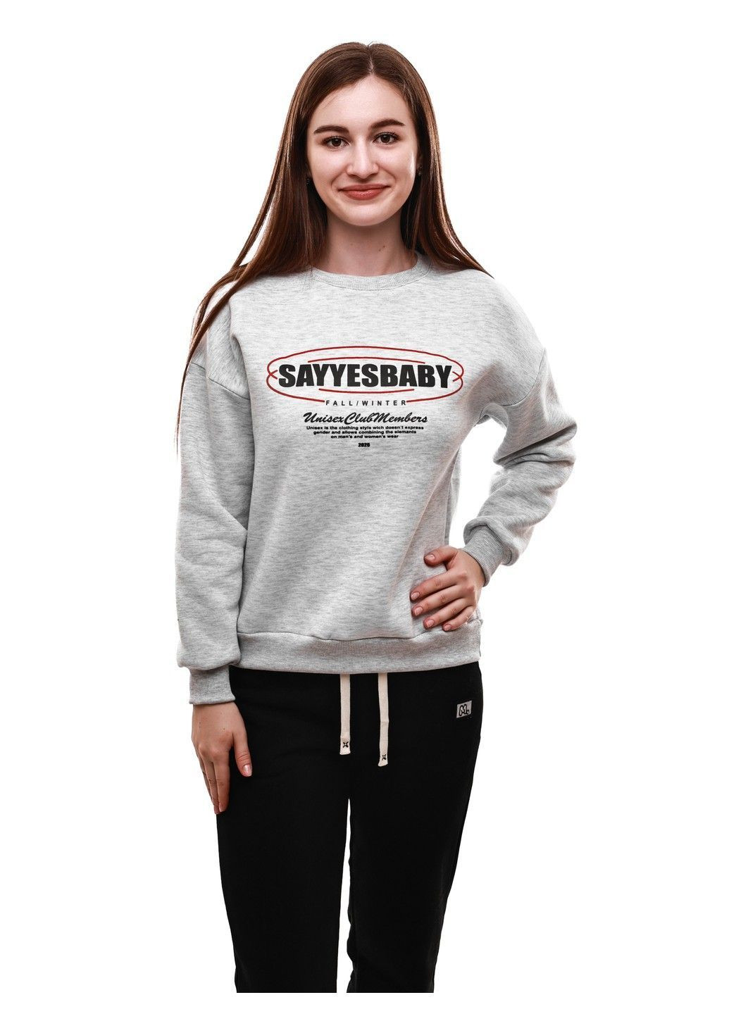 Светло-серый свитшот женский Клевер (368996124)