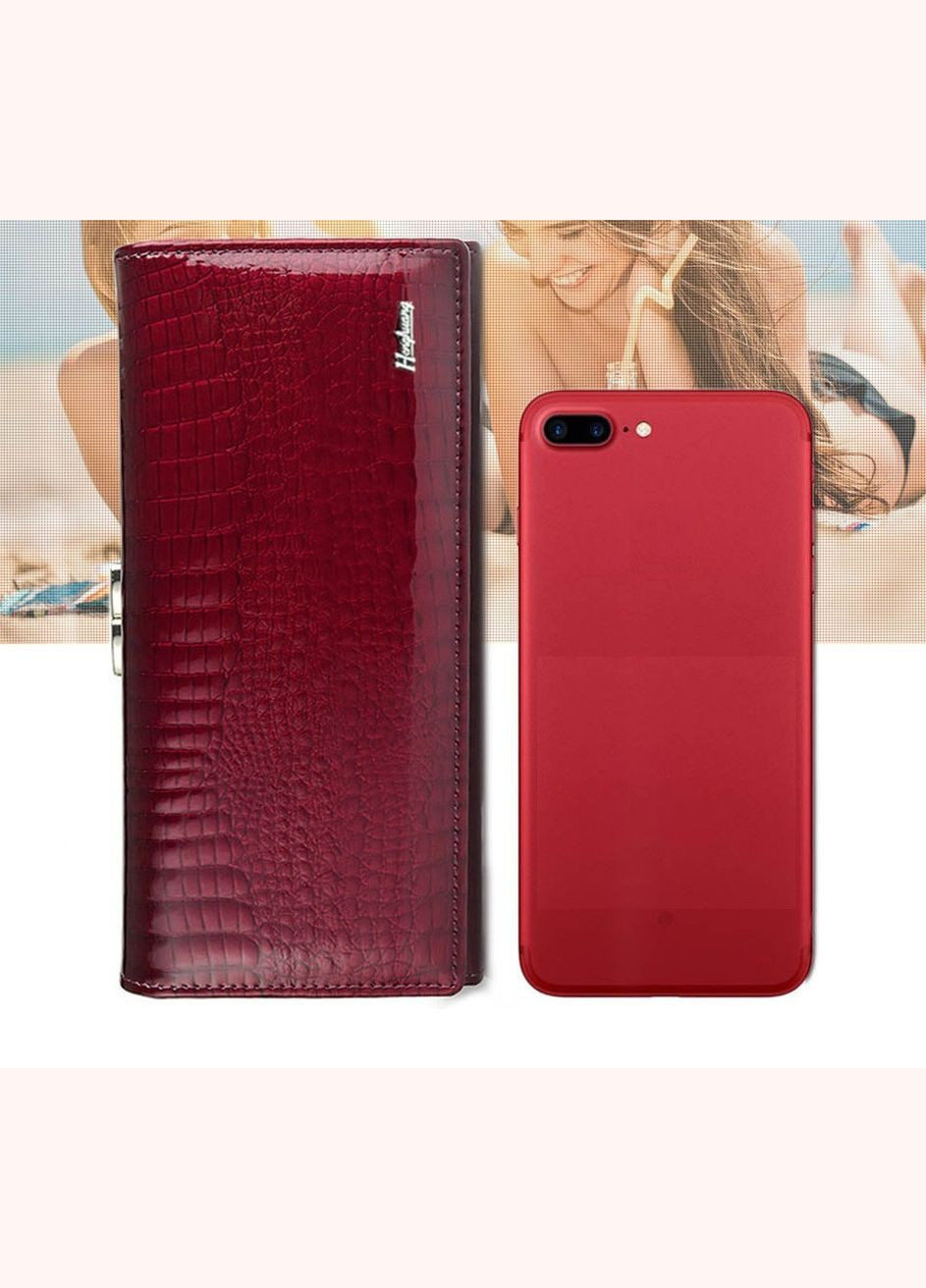 Кожаный женский кошелек на магните 0834 Henghuang (307284831)