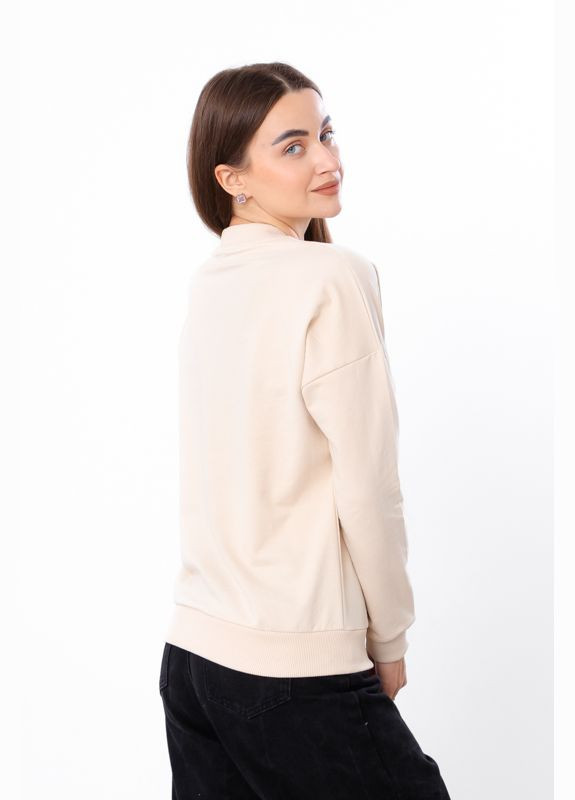 Світло-коричневий світшот жіночий (p-10224) Носи своє однотонний без декору (323209780)