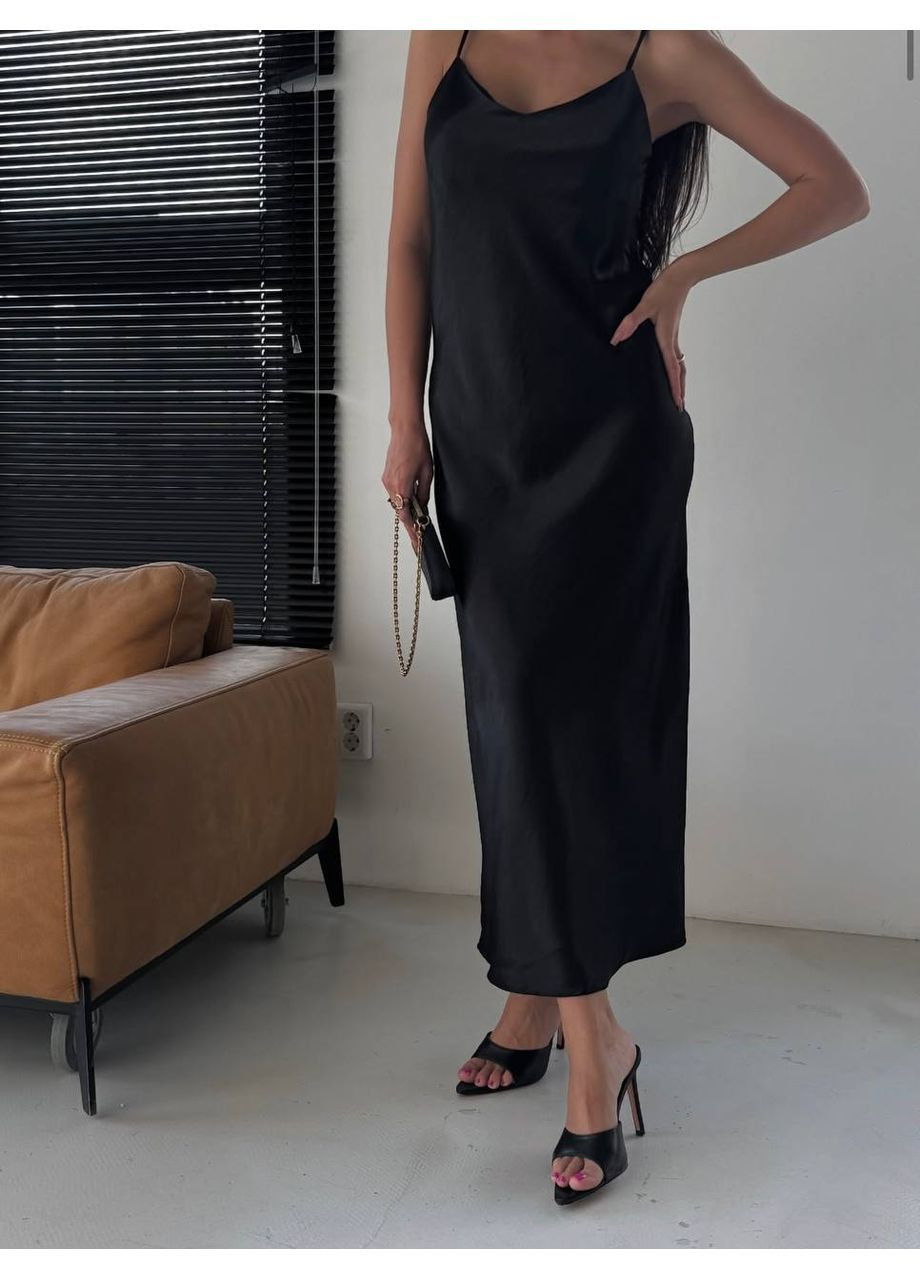 Чорна повсякденний, коктейльна, вечірня, кежуал жіноча сукня силуетна No Brand однотонна