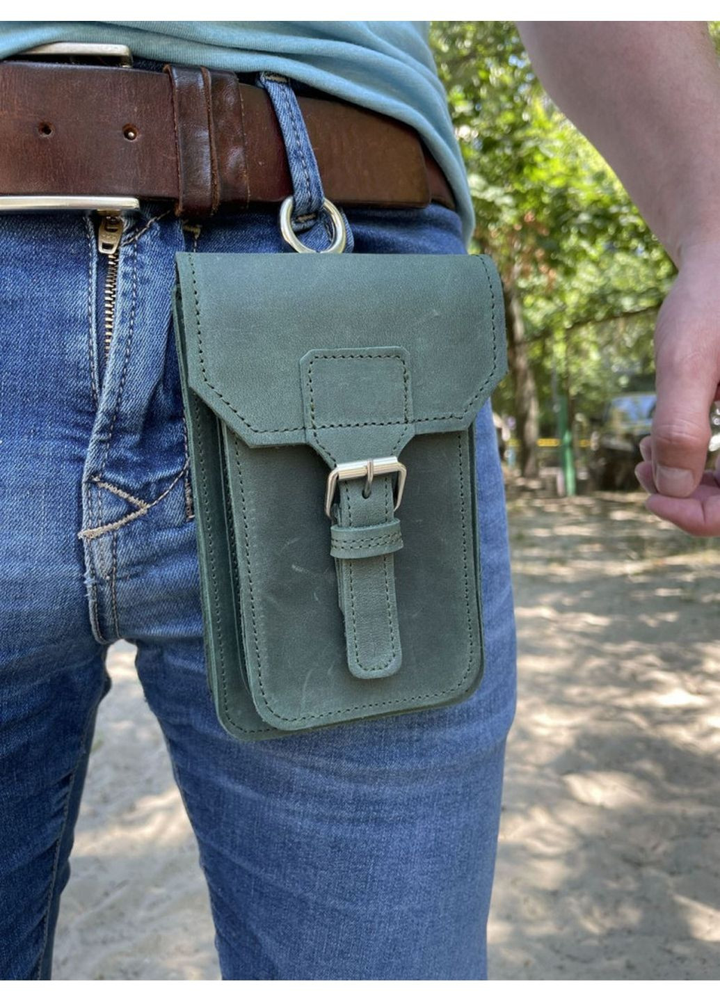 Кожаная напоясная сумка 16.5х2х10 см TARWA (315874587)