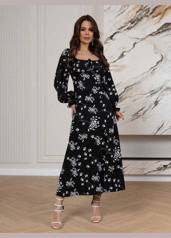 Чорна сукня sa-510 чорна ISSA PLUS однотонна