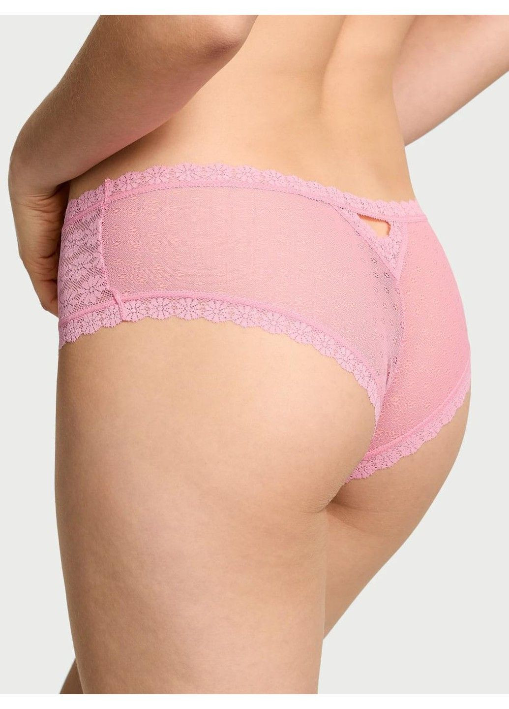 Трусики-чики женские кружевные Daisy Lace Cheeky Panty розовые Victoria's Secret (354720980)