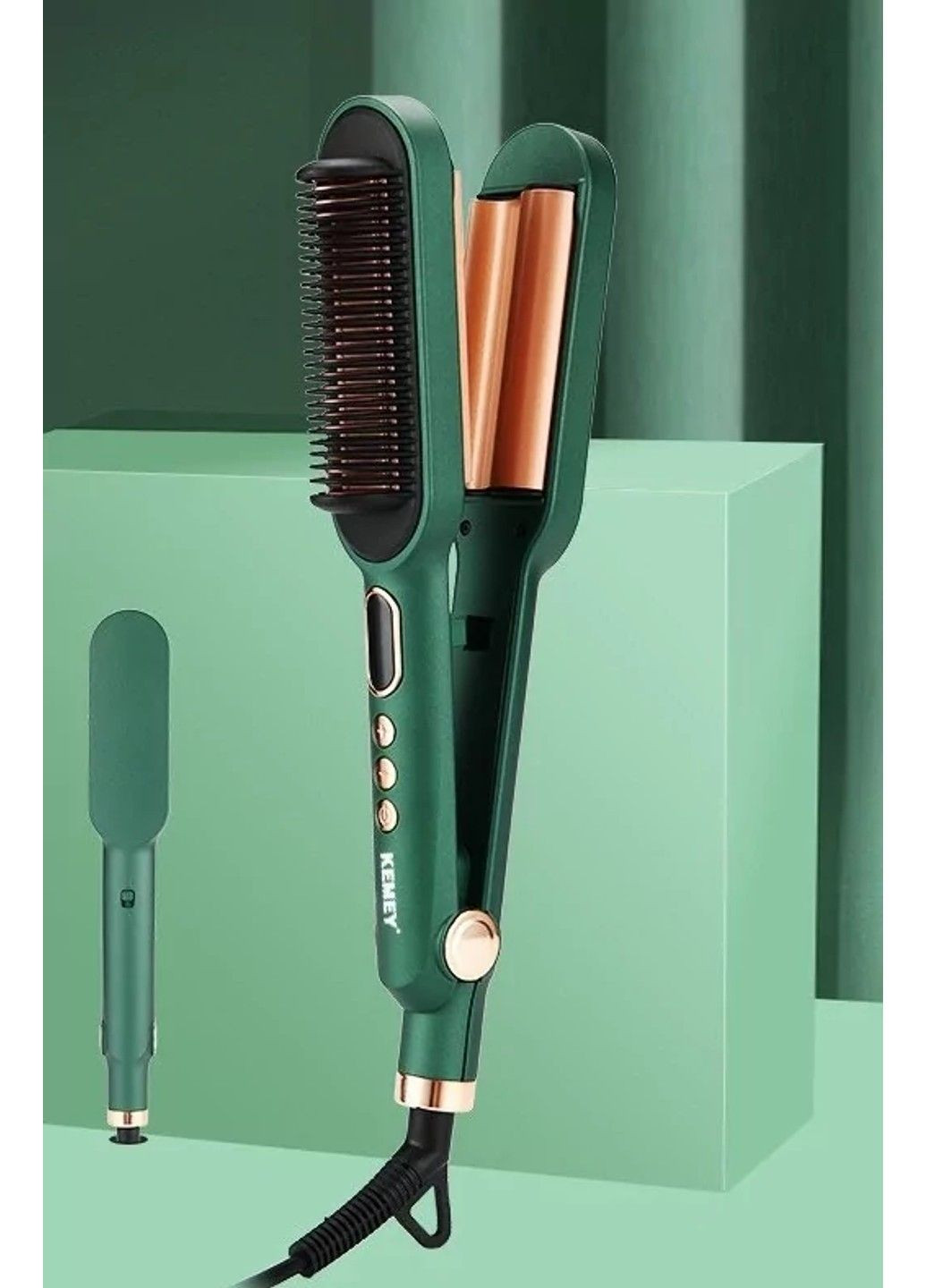 Керамічна плойка стайлер Kemei Km-2237 з іонізацією (Бірюзовий) No Brand (332636807)