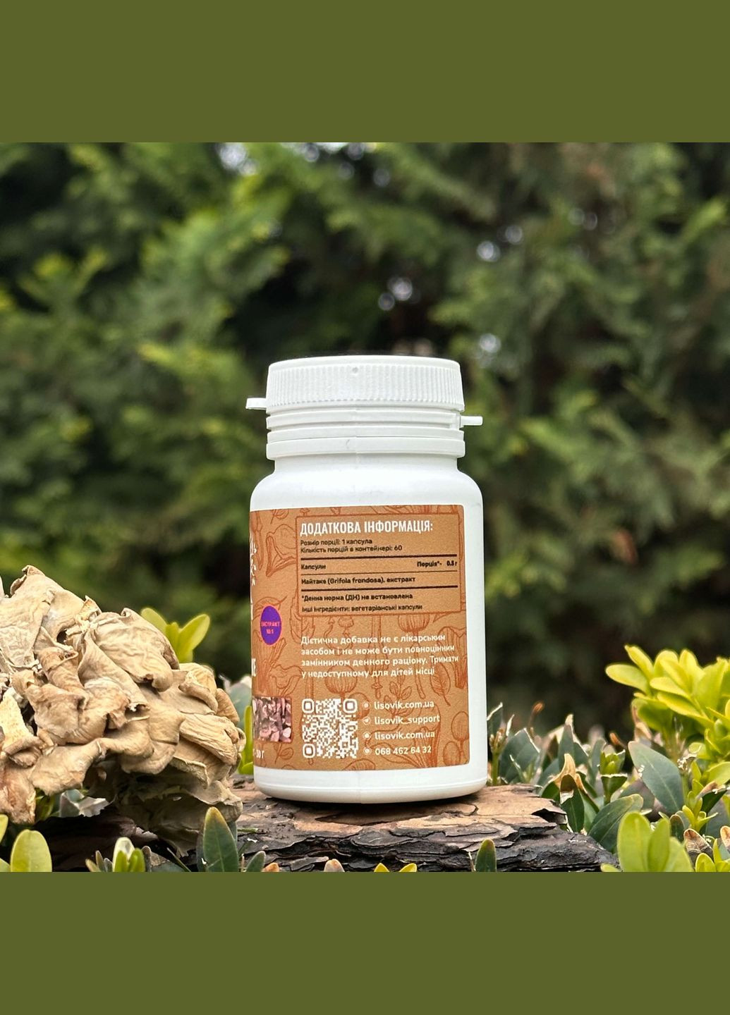 Майтаке, экстракт 10:1, капсулы 60 шт по 0.5 г Лісовик (334292849)
