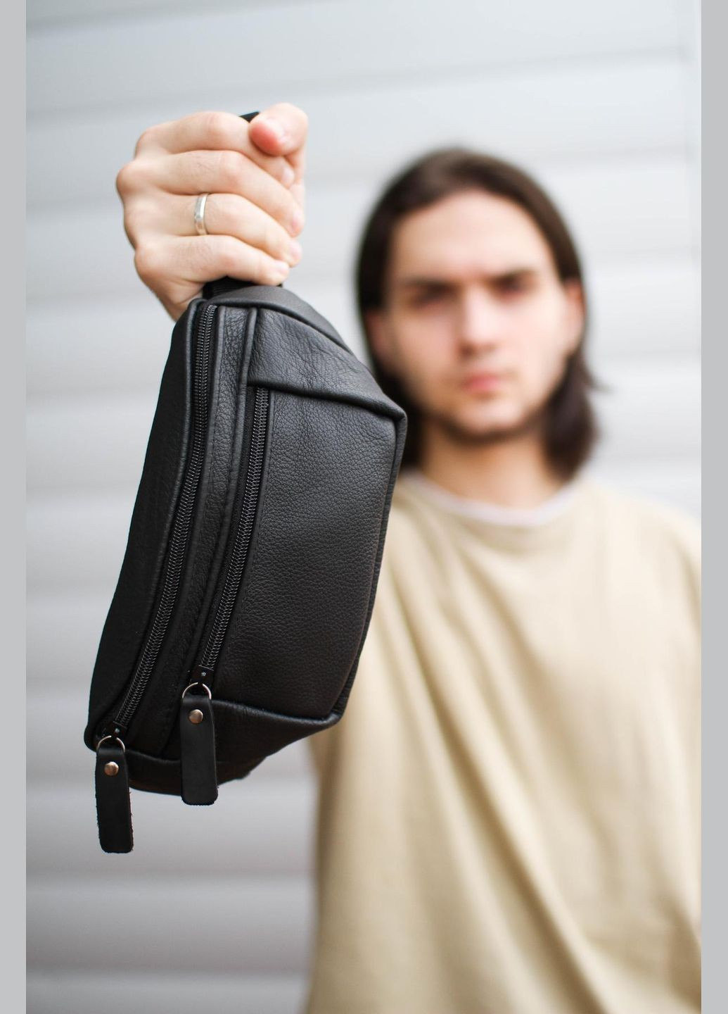 Сумка на пояс из натуральной кожи флотарий SL005 (Черная) SKILL (323427275)