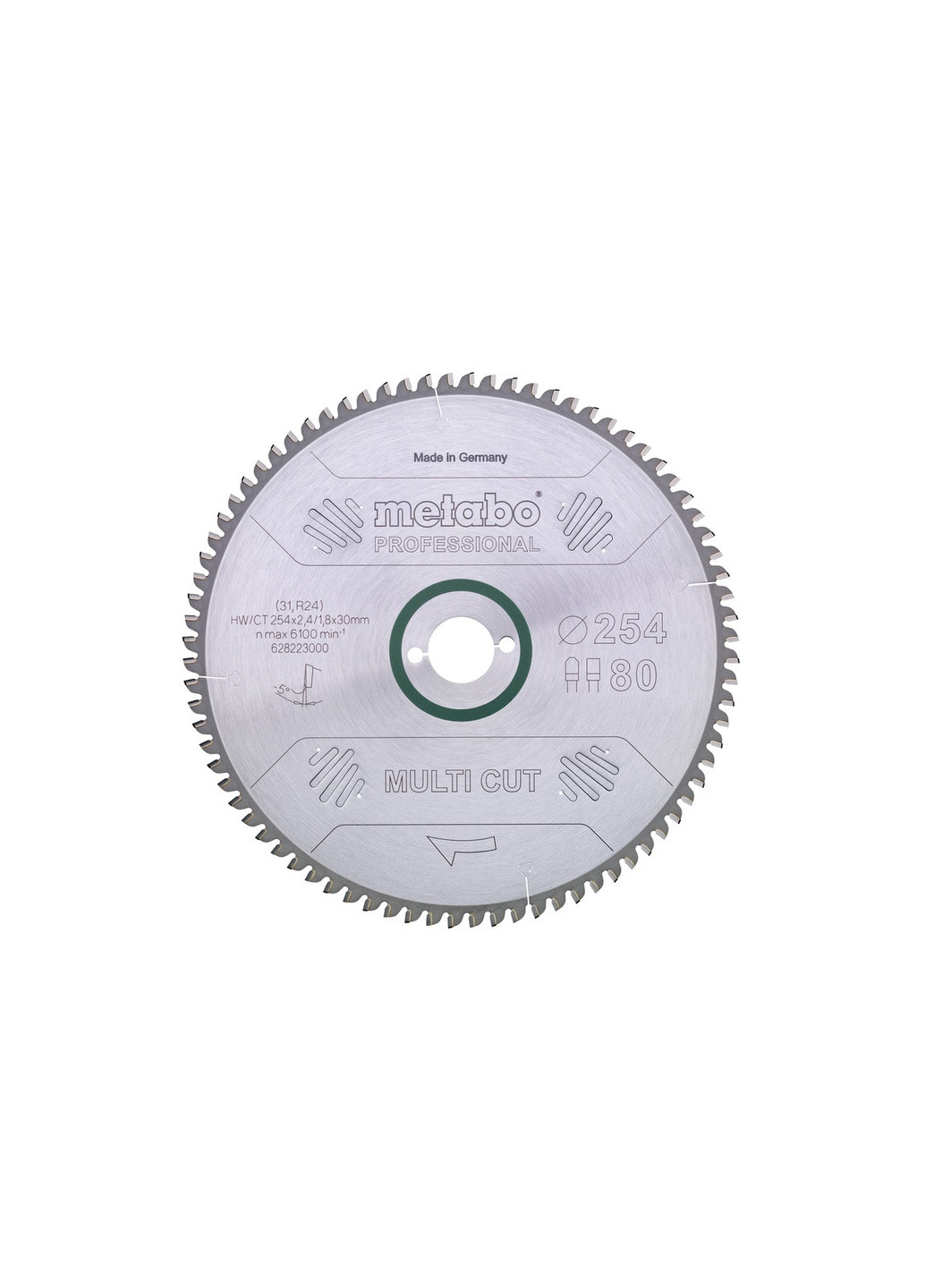 Пилковий диск Multi Cut Professional 254х2,4х30 мм Z80 FZ/TZ 5° neg, універсальний (Картон) 628223000 (8488) Metabo (267819216)