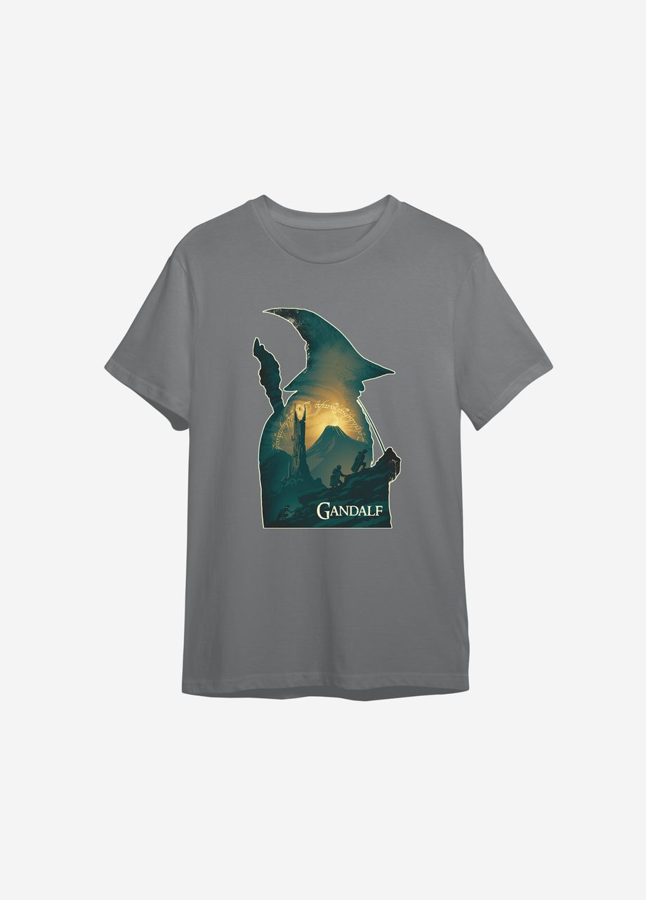 Графітова всесезон футболка з принтом "gandalf art" ТiШОТКА