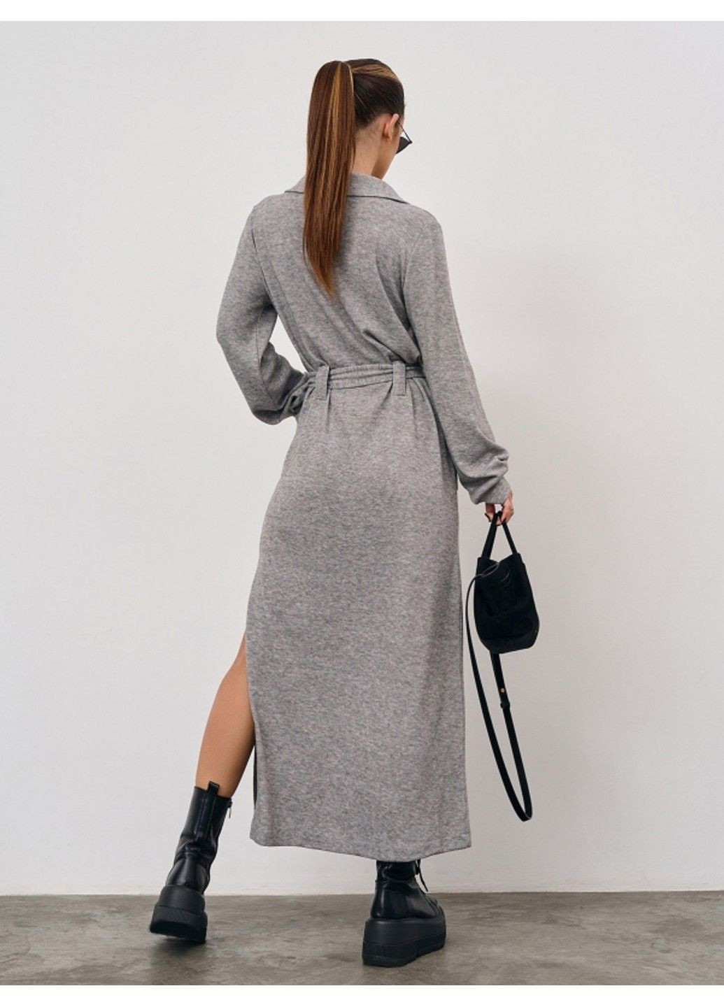 Сіра повсякденний сукня issa pus 15351 сірий ISSA PLUS