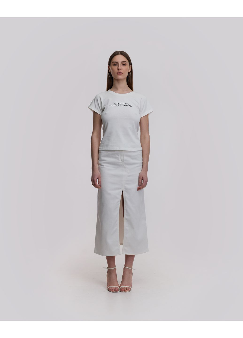 Белая юбка cotton flower KNITLAB