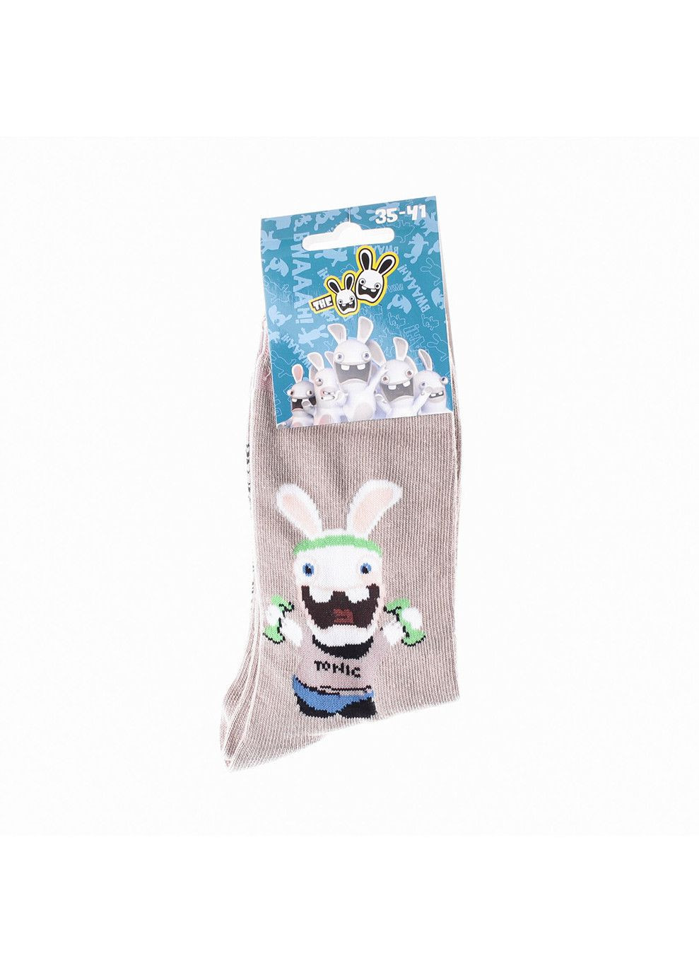 Бежеві шкарпетки rabbits makes alteres 1-pack beige Rabbids Invasion однотонні (333956801)