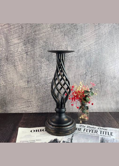 Чорний свічник для великих свічок Короткий No Brand (322347211)