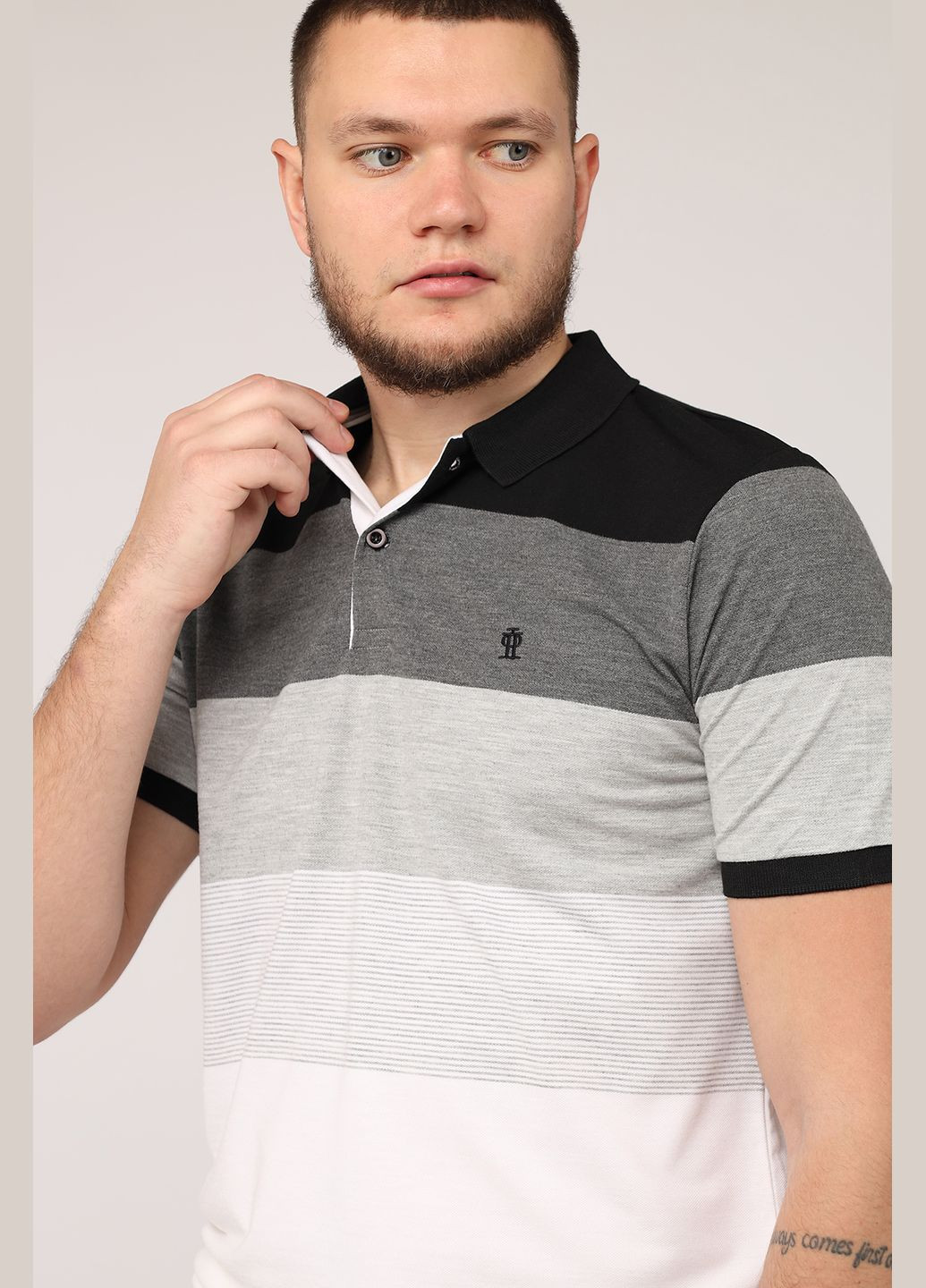 Футболка поло чоловіча колір чорний ЦБ-00275283 INDIGO PARK (329589581)