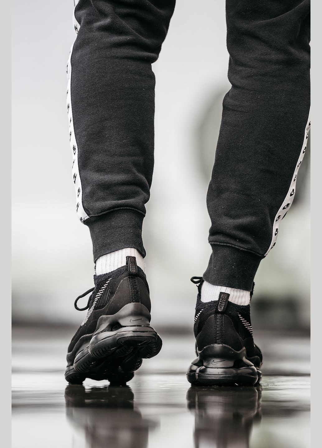 Черные демисезонные кроссовки мужские nike air max scorpion fk black | найк аир макс скорпион фк черный No Brand