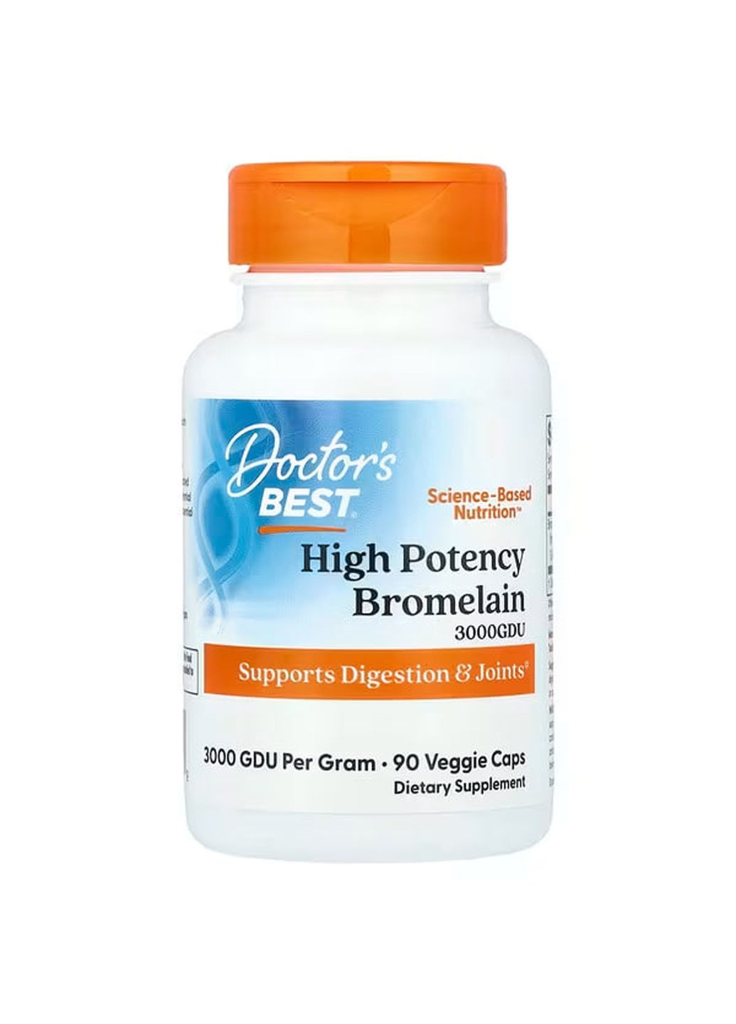 Бромелайн, High Potency Bromelain,, высокоэффективный, 500 мг, 90 веганских капсул Doctor's Best (371145148)
