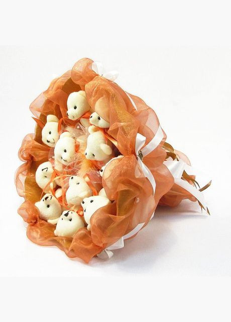 Букет з м'яких іграшок 11 ведмедиків 5283IT теракотовий Igratoria (364893248)