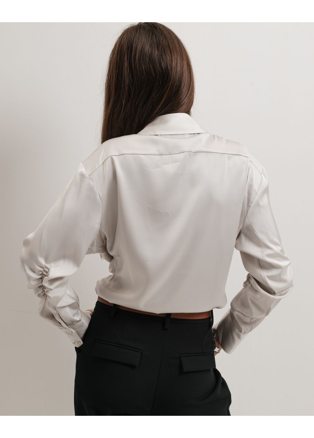 Срібляста сорочка з рукавами зі збиранням Modalinda